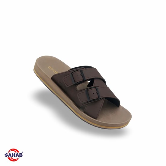 Шлёпанцы мужские SAHAB S694MK DARK BROWN-STONE (42 - 47) MONO COLOR S694MK_DK.BROWN-STONE