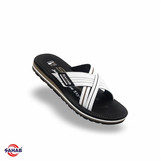Шлёпанцы мужские SAHAB S626MKE BLACK-WHITE (41 - 46) MONO COLOR S626MKE_BLACK-WHITE