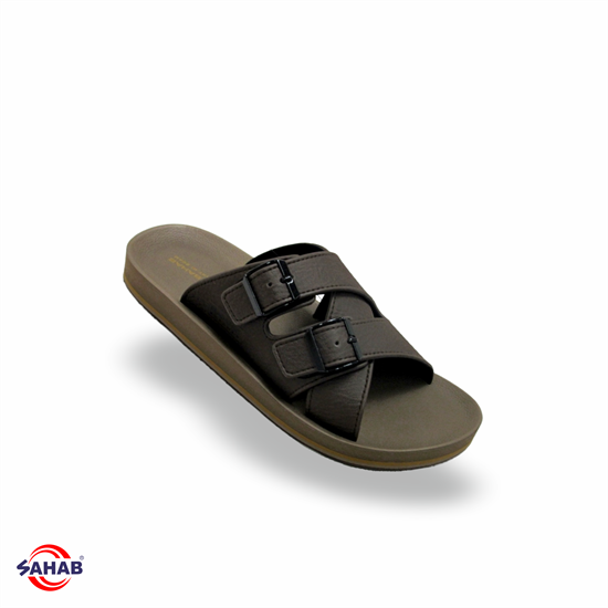 Шлёпанцы мужские SAHAB S694MK DARK BROWN-STONE (42 - 47) MONO COLOR S694MK_DK.BROWN-STONE